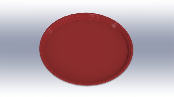 2002 Kırmızı Kırılmaz Teşhir Tepsisi Yuvarlak 25 cm