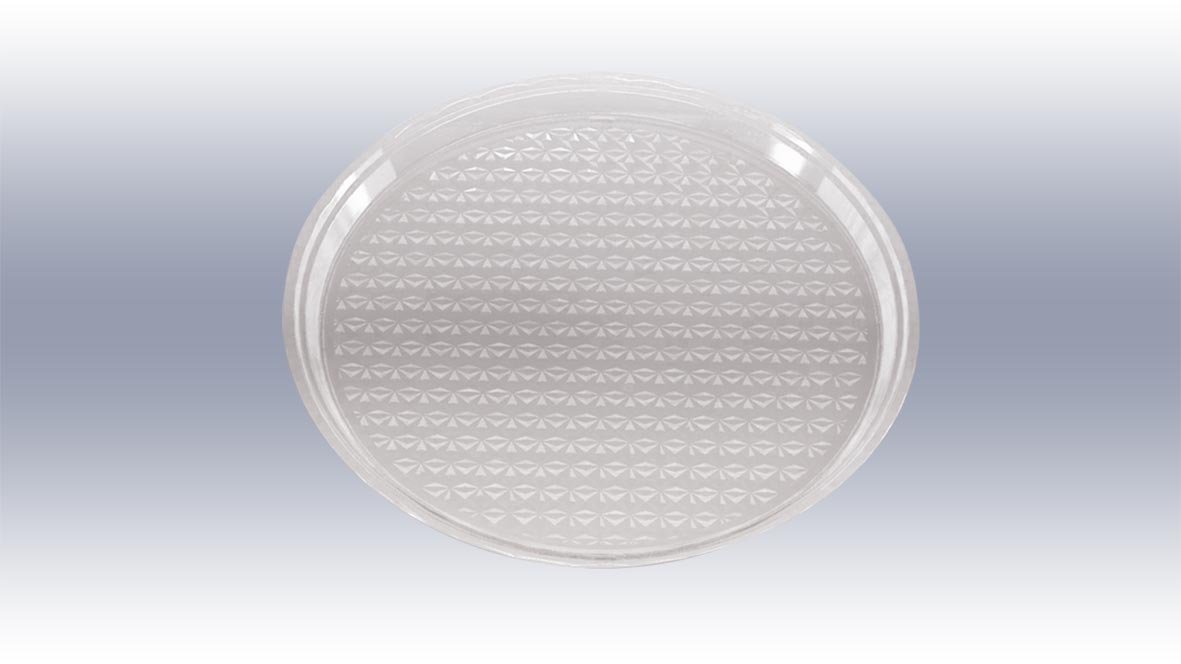 Şeffaf Kırılmaz Teşhir Tepsisi Yuvarlak 30 cm