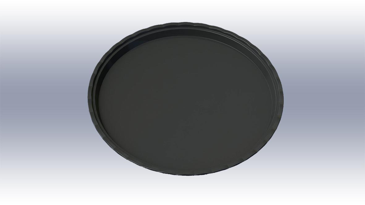 Siyah Kırılmaz Teşhir Tepsisi Yuvarlak 30 cm